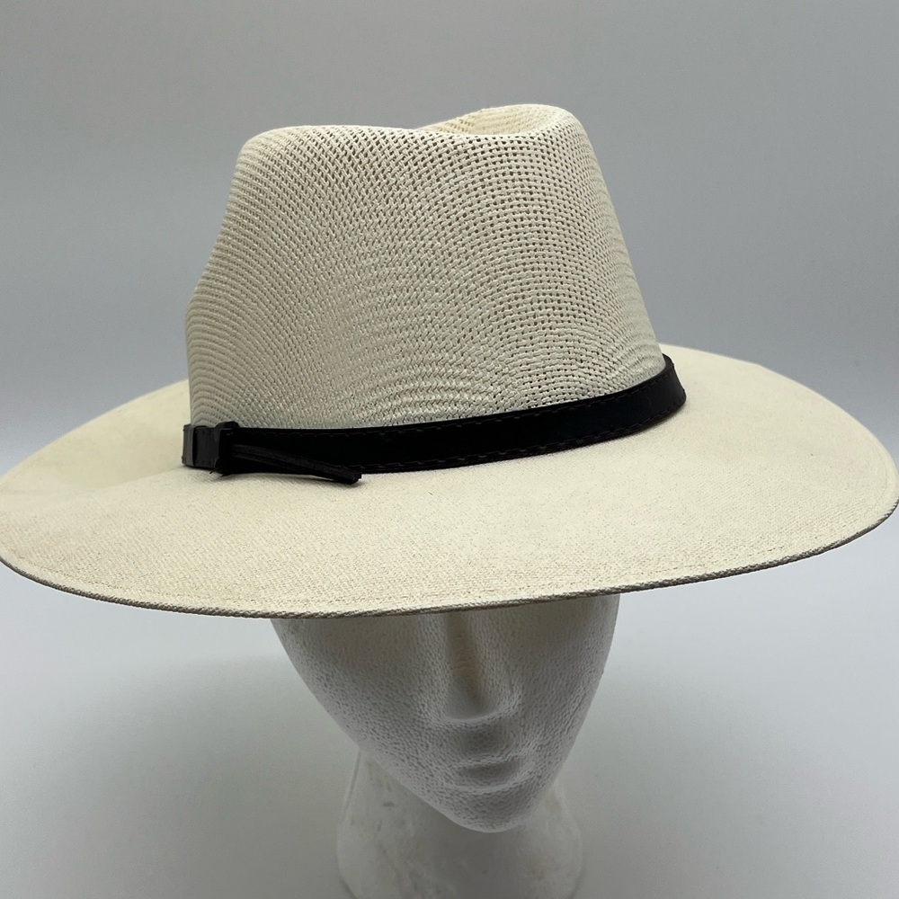 Madalais  Cream Straw Cowboy Hat with Black Band | EUC